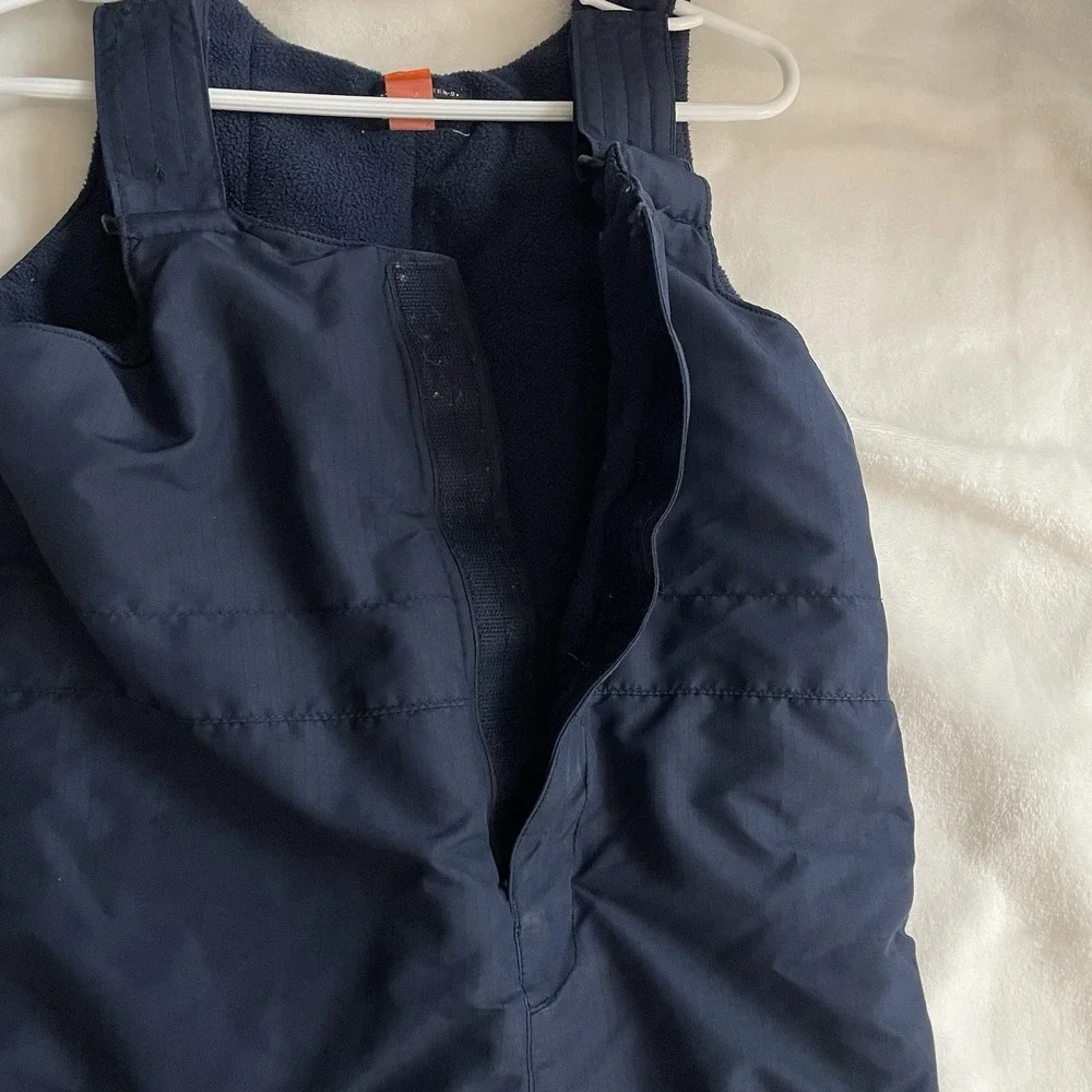 The Childrens Place Kids Navy Blue Fleece Snow Bib Overalls Ski Trip Mountain 4T